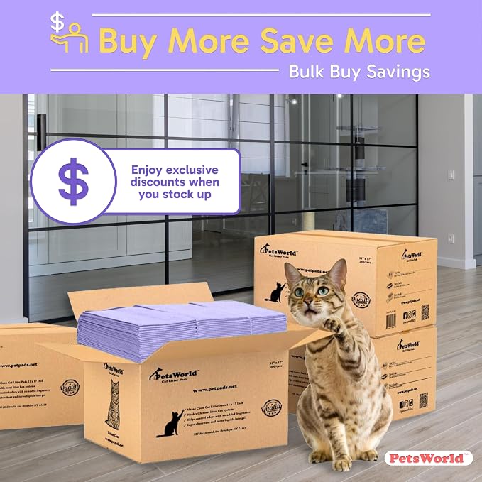 PetsWorld Universal Fit Cat Pad Refills for Litter Box, Fresh Scent, Odor Control, Pack of 400 - Image 7