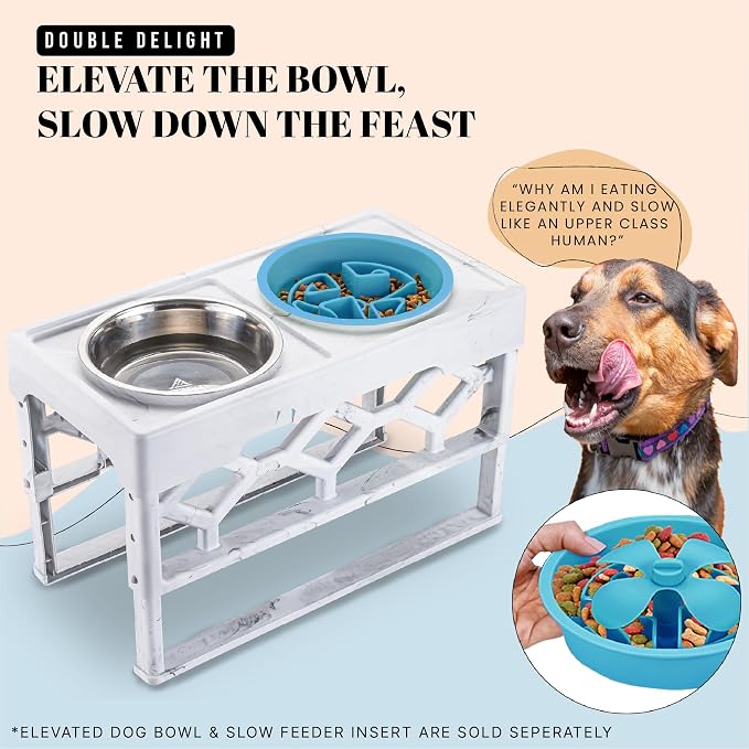 AVERYDAY Slow Feeder Dog Bowls for Large Breeds Fits Raised Feeding Station, Puzzle Dog Food Bowls to Slow Down Eating, Dogs Feeding Bowl with Non-Slip, Slows Feeder Pet Bowl for Wet and Dry Food - Image 8