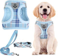 PUPTECK Dog Harness, Collar and Leash Set No Pull for Small Medium Sized | Plaid Puppy Step-in Escape Proof Reflective No Choke Pet Cat Adjustable Walking Vest by PUPTECK