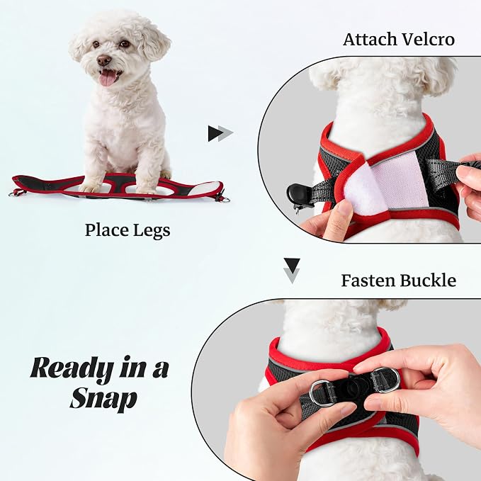 No Pull Dog Puppy Harness and Leash Set Reflective Mesh Vest Large - Image 4