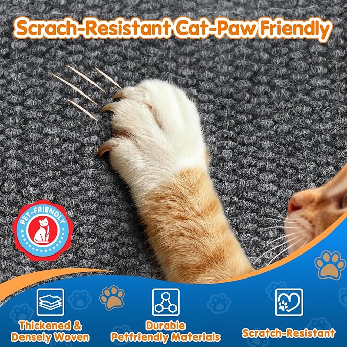 Wall Cat Scratcher for Indoor Cats,Corner Furniture Protector Grey | 23.6x11.8" wall corner cat scratcher,Durable scratching board protects door, wall and couch furniture,Easy mount - Image 2