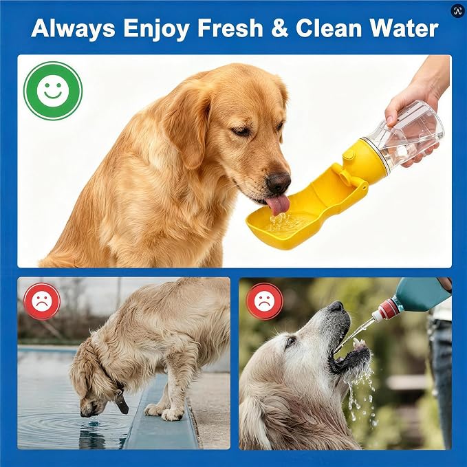 Dog Water Bottle - for Collapsible Small Animals Water Bottle for Walking | Pet Water Bottle 16.9oz Outdoor Walking Drinking Bowl， Dog Accessory for Puppies, Guinea Pigs Hamsters & Bunnies ﻿ - Image 6
