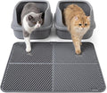 Silicone Cat Litter Mat, 30'' × 23'' Large Waterproof Cat Pad for Litter Box, Easy-Clean Trapping Surface with Raised Edge, Gentle on Paws, Gray by Cyberpaws