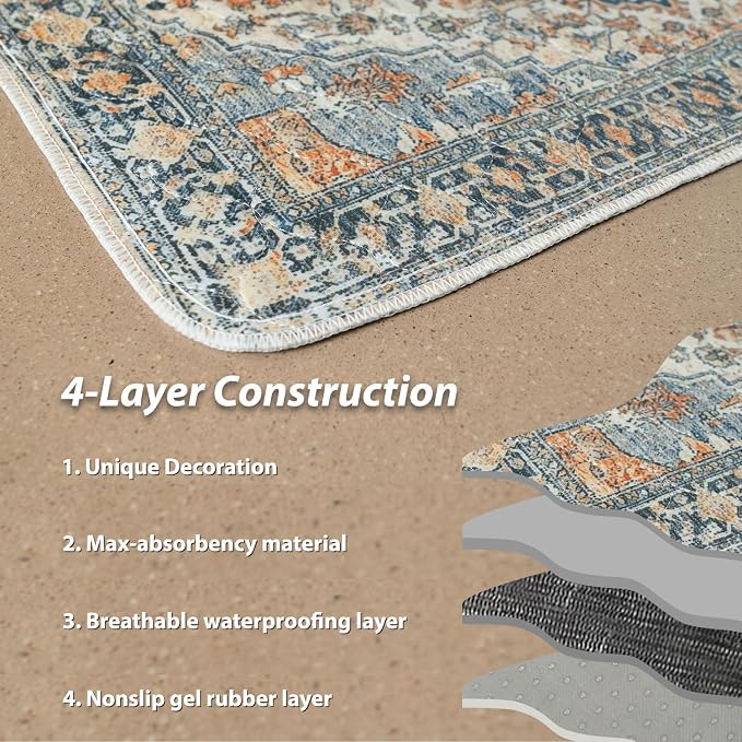 nunubaby Washable Pee Pads for Dogs, Stylish, Non-Slip and Leak-Proof Pee Pads. Reusable Potty Pads for Dogs for Crates and Floors.(Beige/Multi, 18" x24" ) - Image 5