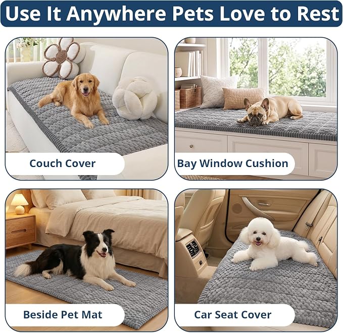 OstepDecor Couch Cover for Dogs, Washable Non Slip Sofa Cover for Pets | Soft Couch Covers for Sofa, Loveseat and Sectional, Furniture Protector Against Pet Hair & Dirt (27.6" x 82.7", Grey) - Image 2
