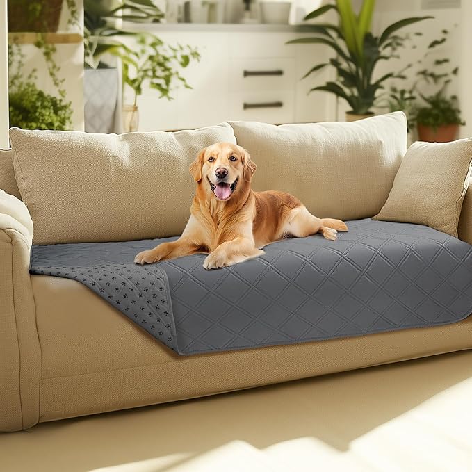 Luciphia Waterproof Couch Cover for Dogs, Non-Slip Pet Sofa Protector | Non-slip waterproof couch cover scratch-resistant machine washable protects sofa bed , Light Grey, 30" x 70" by luciphia