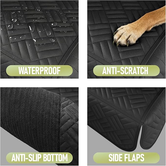 Dog Car Seat Cover for Back Seat, Waterproof 600D Oxford Protector | Non Slip Scratch Resistant Bench Cover, Easy to Clean, Fits Compact Cars/SUVs, 52 Inch, for Travel and Daily Use - Image 5