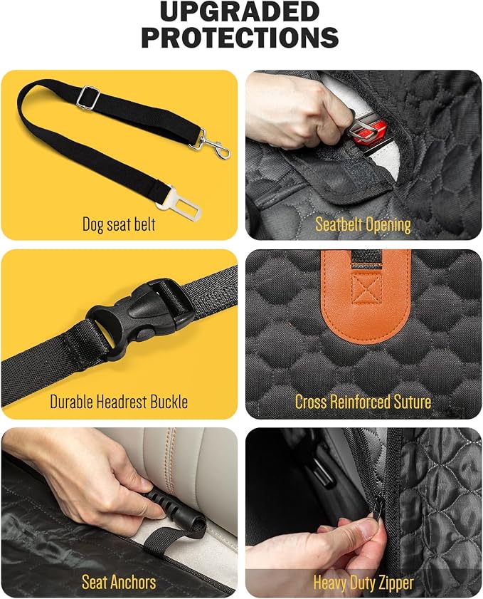 Back Seat Extender for Dogs, Waterproof Dog Car Seat Cover for Back Seat with Hard Bottom, Upgraded Material, Anti Scratch, Easy to Use and Clean, Holds 420lbs - Image 9