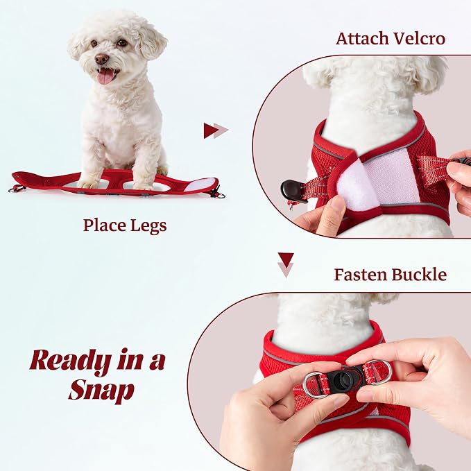 No Pull Dog Puppy Harness and Leash Set Reflective Mesh Vest XX-Small - Image 4
