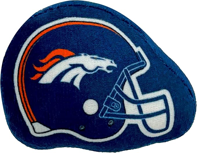 Best Plush CAT Toy - NFL Denver Broncos Complete Set of 3 piece Cat Toys Filled with Fresh Catnip. Includes: 1 Helmet Cat Toy, 1 Football Cat Toy with Feathers & 1 Beer Bottle. Beautiful Team Logos - Image 3