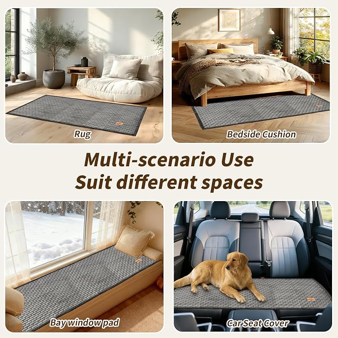 Couch Covers for Dogs Washable, Velvet Dog Couch Cover Protector, Fuzzy Plush Pet Sofa Cover for 3 Cushion Couch, Sofa Covers for Pets(1PC,Dark Grey,27.6"x82.7",3 Seater Sofa Pad Cover) - Image 6
