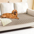 Smiry Waterproof Reversible Pet Couch Covers for Dogs | Pet Friendly, Soft Fabric, Washable Sofa Furniture Protector for Dogs Cat Kids, Checkered (30"x95", Taupe/Beige) by Smiry