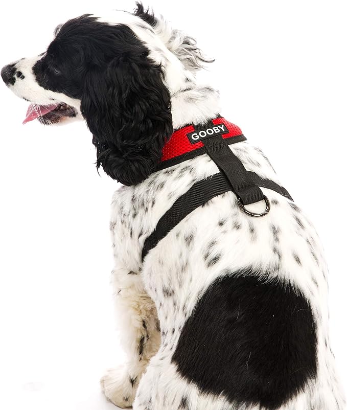 Gooby Comfort X Head-in Dog Harness, Choke-Free, Red, Large | Patented choke-free X-frame; Secure head-in fit; Lightweight breathable mesh; Back metal D-ring; Machine washable - Image 8