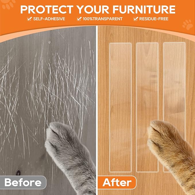 Clear Door Protector from Dog Scratching 4in x 32.8ft | Window Sill Protector & Furniture Guard, Anti-Cat Dog Scratch Slobber, Glass Car Door Couch Protection - Image 3