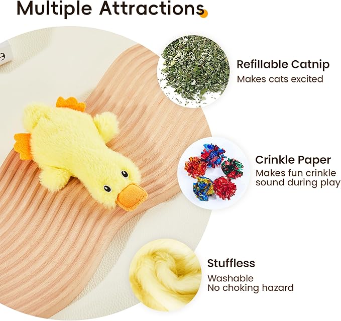 Potaroma Cat Toys Catnip Crinkly Sound 2 Pcs, Mess-Free Stuffless Kitten Toy, Durable Feline Bite Interactive Kicker Toys for Cat Indoor Exercise 6.5 Inches | Durable Feline Bite Interactive Kitten Kicker Toys, Cat Indoor Exercise 6.5 Inches - Image 2