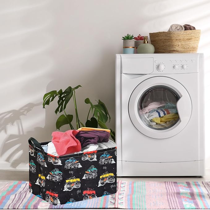 Storage Basket Home Shelf Basket Clothes Laundry Hamper | Rectangle Organizer Box Nursery Bin Gift Laundry Basket with Handles for Home - Image 3