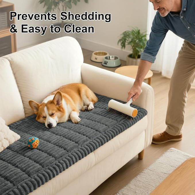 Smiry Couch Cover for Dogs, Non Slip Washable Sofa Protector for Pets | Soft Furniture Cover for Leather & Fabric Couches, Cozy Protect Against Fur, Dirt & Messes, Pet Friendly, 43"x63" - Image 7