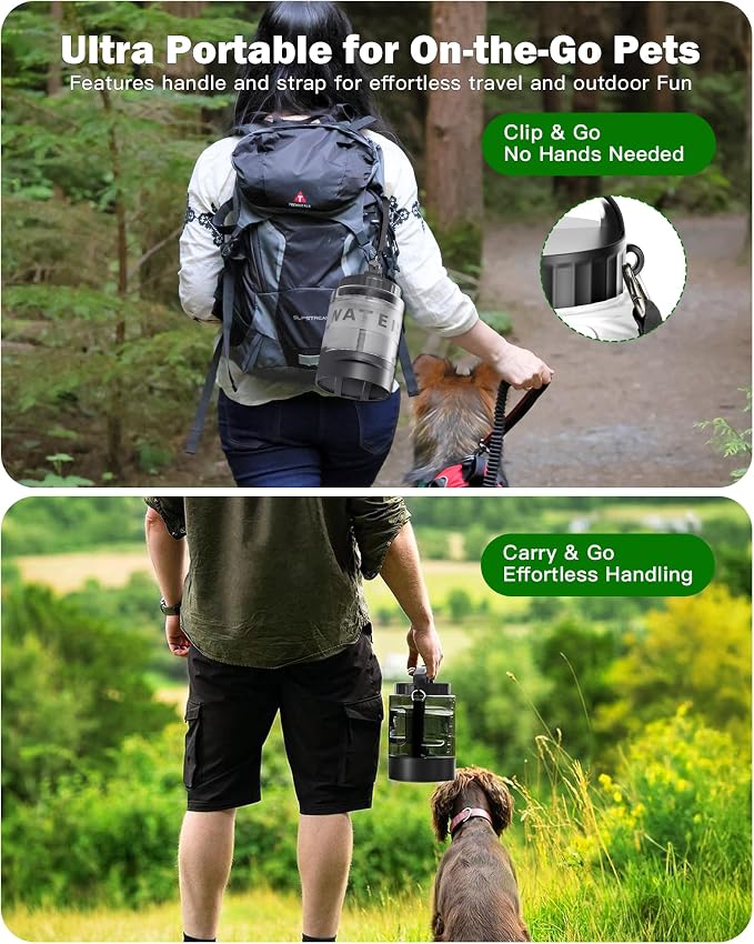 SwSun 77oz Large Dog Water Bottle, Portable Dog Travel Water Dispenser with Pull-Out Bowl, Ideal for Hiking, Camping, Dog Parks, Leak-Proof BPA-Free Outdoor Dog Water Bottle for Large Dogs,Black - Image 5