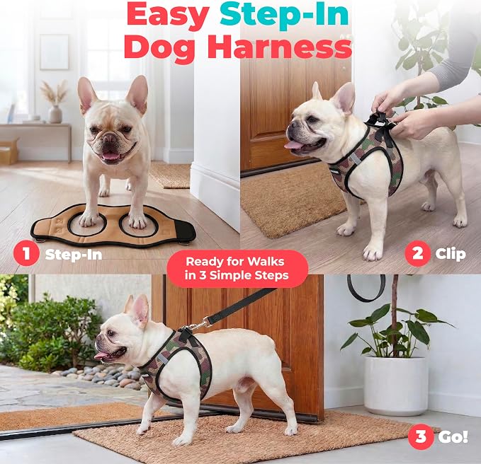 Voyager Step-in Air Dog Vest Harness - Army, Small | 14.5-16" in Chest, Reflective Bands, All Weather Breathable Air Mesh, Cats Compatible, Lightweight, Fast Drying - Image 3