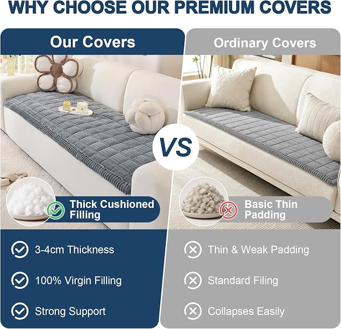 OstepDecor Couch Cover for Dogs, Washable Non Slip Sofa Cover for Pets | Soft Couch Covers for Sofa, Loveseat and Sectional, Furniture Protector Against Pet Hair & Dirt (20" x 24", Blue Grey) - Image 7