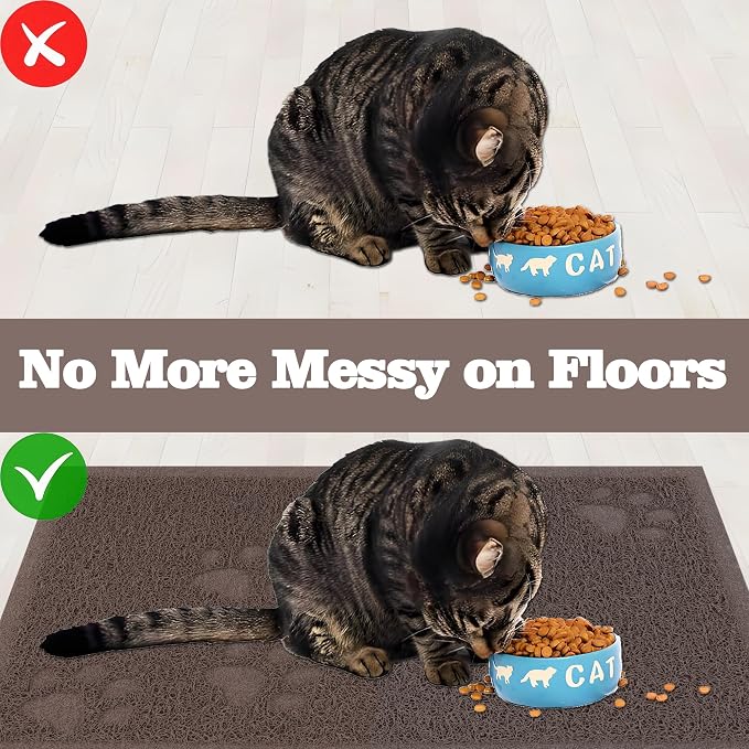 Darkyazi Cat Litter Box Mat for Floor Litter Trapping Mat Non-Slip Backing, Scatter Control, Easy Clean, Water Resistant, Soft on Paws (15.75" x 11.75",Coffee) - Image 5