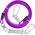 jenico Dog Tie Out Cable - 10 ft Heavy Duty Dog Lead for Yard | Outdoor Runner Cable with Swivel Hook and Shock Spring for Small Medium Large Dogs Up to 500 lbs Dog Tether for Yard Camping by jenico