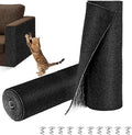 Cat Scratch Couch Furniture Protector,Trimmable Self-Adhesive Cats Claws Scratch Pads, Sisal DIY Climbing Couch Protector for Scratch Post Cat Tree Replacement Indoor(Black, 78.7"x15.8") by Unknown