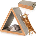 Nicunom 3-Sided Vertical Cat Scratching Post, Cat Scratcher Foldable, Triangle Cat Scratching Board, Multiple Angle Scratch Pad, 6 Usable Sides Recyclable Cat Scratcher Cardboard for Indoor Cats by Nicunom