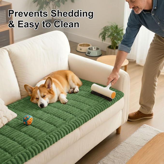 Smiry Couch Cover for Dogs, Non Slip Washable Sofa Protector for Pets | Soft Furniture Cover for Leather & Fabric Couches, Cozy Protect Against Fur, Dirt & Messes, Pet Friendly, 27.6"x82.7" - Image 8