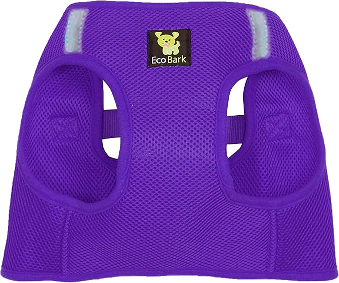 EcoBark Step in Dog Harness, Reflective & Adjustable Mini Halter Vest | Eco Friendly Teacup Dog Harnesses for XXXS, XXS, XS & Small Dogs, Tiny Soft Mesh Toy Breed Body Harness, Purple Color - Image 9