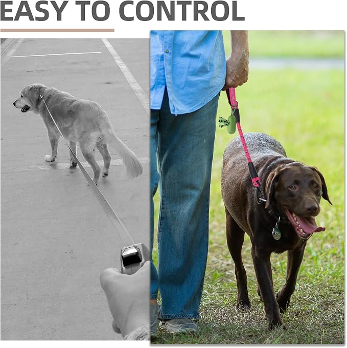 PUPTECK Reflective Short Dog Leashes 3 Pack for Walking and Training | Heavy Duty Clip with Soft Padded Handle for Medium Large Dogs Traffic Control - Image 6