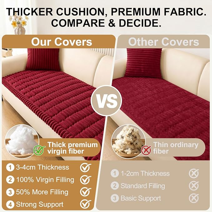 Smiry Couch Cover for Dogs, Non Slip Washable Sofa Protector for Pets | Soft Furniture Cover for Leather & Fabric Couches, Cozy Protect Against Fur, Dirt & Messes, Pet Friendly, 35.4"x88" - Image 5