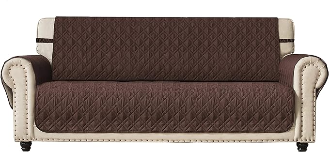 Ameritex Couch Sofa Slipcover 100% Waterproof Nonslip Quilted Furniture Protector Slipcover for Dogs, Children, Pets Sofa Slipcover Machine Washable (Chocolate, 78") by Ameritex