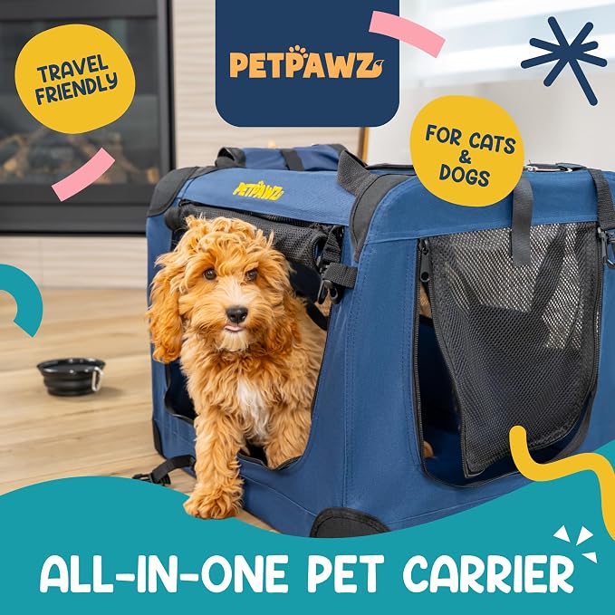 Soft Pet Carrier & Dog Carrier with Travel Litter Box & Collapsible Bowl 24x17x17 – Large Cat Carrier & Small Dog Crate for Car, Vet Visits, Home & Traveling - Image 3