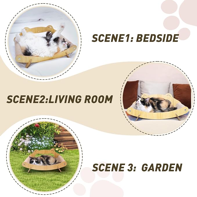 Extra Large Cat Scratcher Bed Lounge for Indoor Cats – Sisal Giant Curved Scratch Pad, Cat Lounger Couch Chair, Kitty Scratching Post and Hammock, Feline Furniture, Play Board for Kittens (X-Large) - Image 5