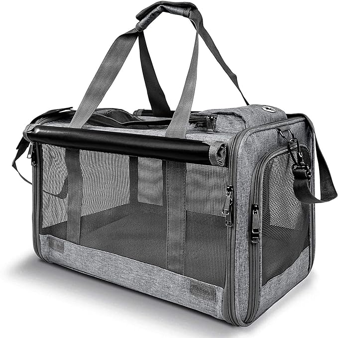 GAPZER Pet Carrier for Large Cats up to 20lbs Soft-Sided Privacy Protection | Pet Crate for Medium to Big Kitten Small Puppy Transport, Washable Dog Cloth Carry Bag Home Outdoor Car Travel, Vet Visits by GAPZER