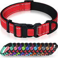 Taglory Reflective Dog Collar for Medium Dogs, Soft and Safe for Daily Walk | Soft Neck Cushioning, Adjustable 14-20 in, Sturdy Webbing Withstands Strong Pullers, Zinc Alloy D-Ring for Leash and ID Tags by Taglory