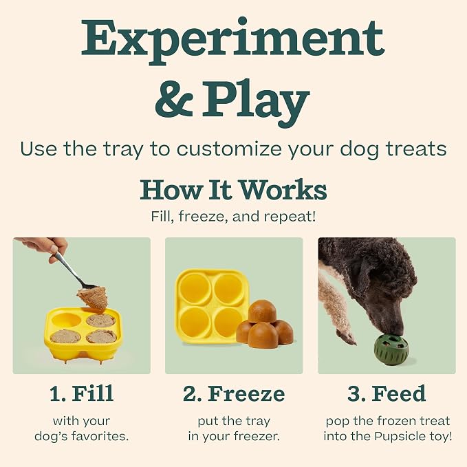 WOOF Starter Pack Dog Treat Toy for Small Dogs 10-25 lbs | Long-lasting enrichment kit, Pupsicle toy included, reusable treat mold, chicken Pops, DIY frozen treats - Image 6