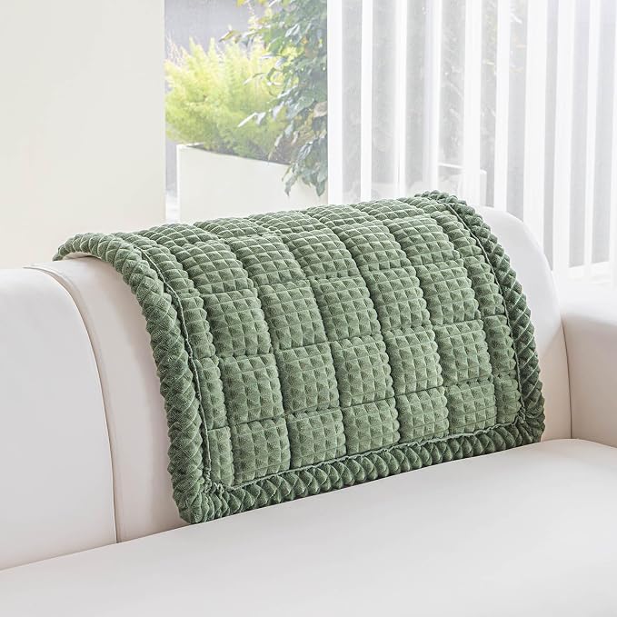 Couch Cover for Dogs Washable, Non-Slip Pet Couch Covers for Sofa, Fuzzy Dog Couch Cover Mat, Thick, Soft, Plush Couch Cushion Covers for Sofa Protector (Green, 27.6" x 27.6"/70 x 70cm) - Image 2