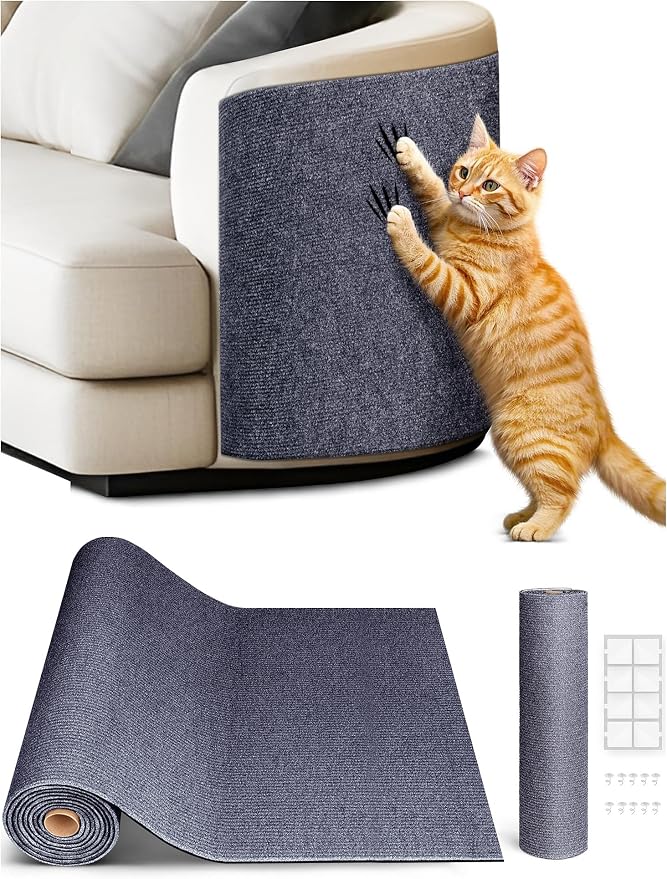TLNNK 78.7"x15.8" Cat Scratch Furniture Protector - Dark Gray | Less Claw Damage, Easier Scratch-zone Setup, Worn Post Refresh, Cleaner Couch Corners, Softer Look for Cat Homes by Minyii