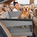 PETICON Large Dog Car Seat, Back Seat Extender for Dogs with Hard Bottom | Waterproof Medium Carseat for Dogs with 3 Mesh Windows, Pet Seat Cover for Cars, Trucks and SUVs by PETICON