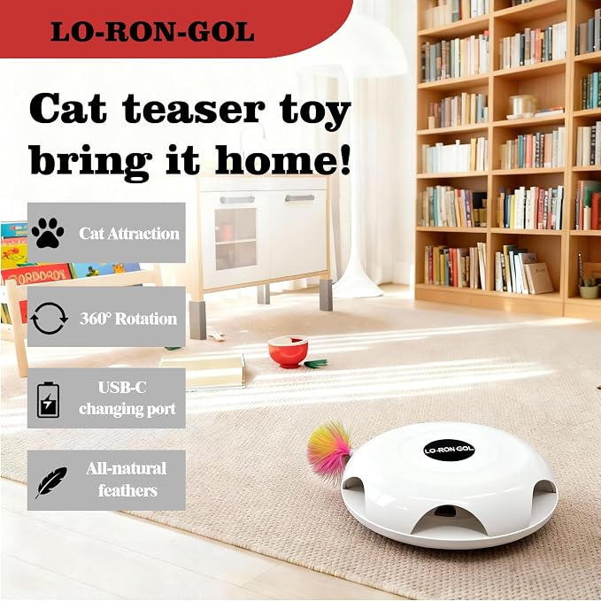Interactive Whack-a-Mole Cat Toy — Automatic Mushroom Feather Pop-Up Play Toy for Cats, Cognitive Stimulation & Exercise, Durable Pet Entertaining Game (White) - Image 3