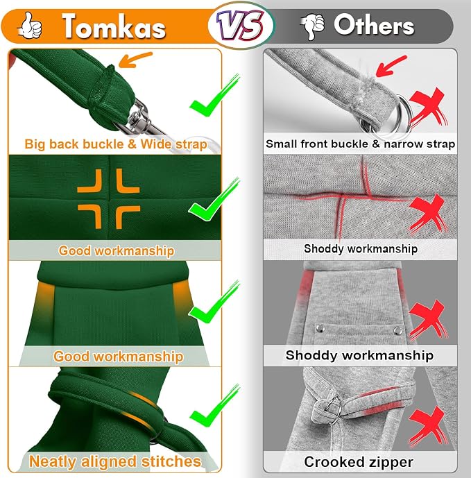 Tomkas Small Dog Cat Sling Carrier Puppy Purse Travel Wrap Soft Crossbody Pet Bag (Emerald Green, M - Classic Pocket & Classic Strap) - Image 2