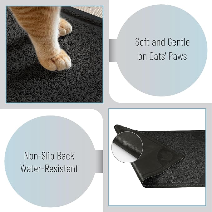 Mr. Pen- Large Cat Litter Mat, 23”x 35”, Black Cat Litter Box Mat | Cat Litter Mat Litter Trapping Mat, Cat Mats for Litter Large, Litter Mat for Litter Box, Large Litter Mat - Image 5