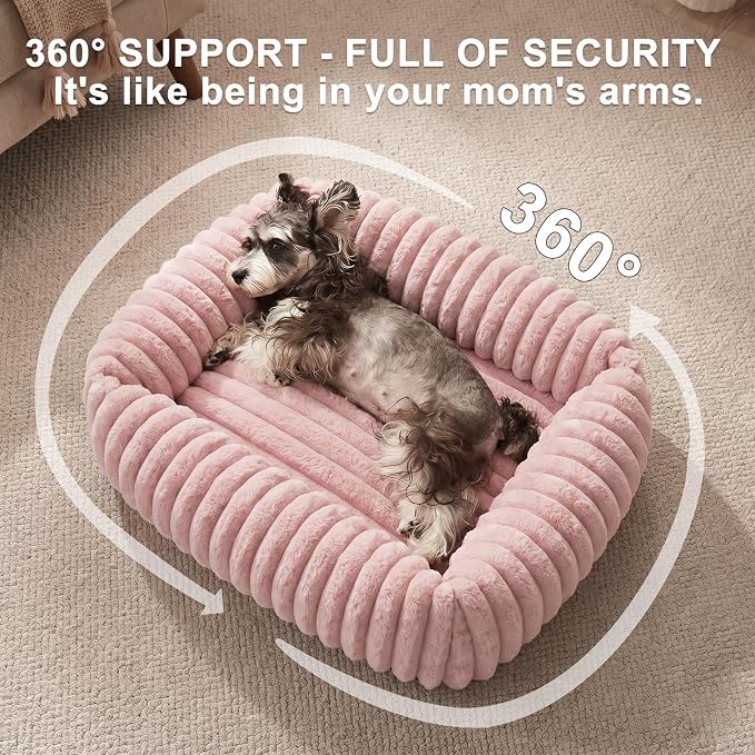 FURTIME Dog Bed for Small Dogs, Washable Orthopedic Dog Bed with Removable Cover, Rectangle Soft Calming Sleeping Puppy Bed Durable Pet Cuddler with Anti-Slip Bottom - Image 9