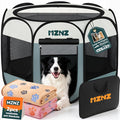 Dog Cat Small Animal Puppy Playpen Crate with 2 Blankets, Large, Grey | Portable Pop Up Pet Cage Enclosure Tent Kennel Indoor Outdoor with Carrying Case, No Assembly, Camping Use by MZNZ