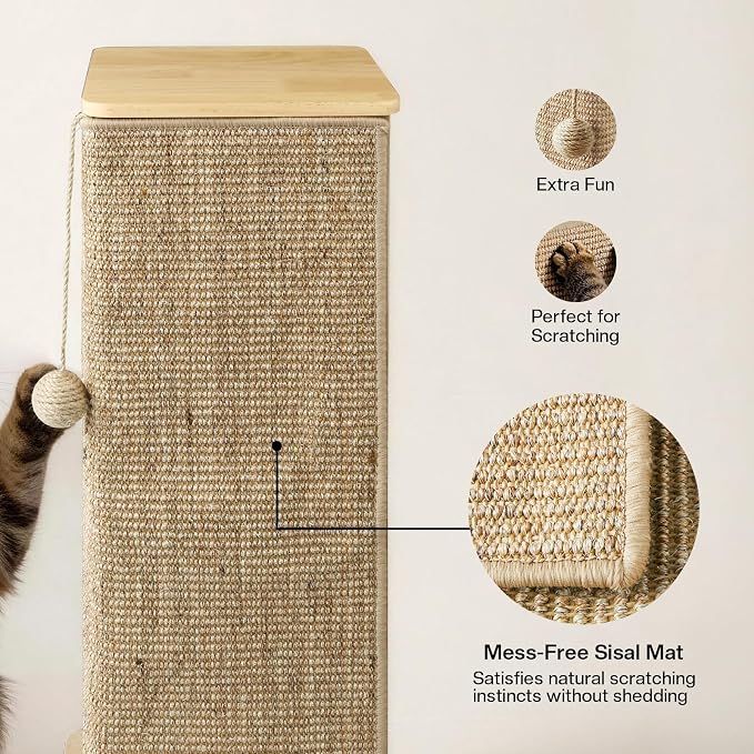 Wooden Couch Corner Cat Scratcher, Adjustable Couch Cat Scratch Protector with Sisal Scratching Mat, Couch Corner Protectors for Cats with Adjustable Buckles, Cat Scratch Furniture Protector for Sofa - Image 6