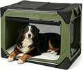 42" L Collapsible Dog Crate for Extra Large Dogs, XL Soft Pet Crate with 4-Door Mesh, Portable Dog Kennel for Travelling, Green by Unknown