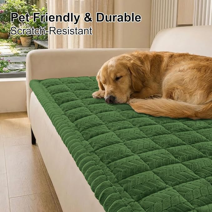 Smiry Couch Cover for Dogs, Non Slip Fuzzy Pet Sofa Covers Washable | Sofa Slipcovers for 3 Cushion Couch, Soft Thick Furniture Protector for Cats Dogs, Against Fur, Dirt, Scratch (27.6"x82.7") - Image 9