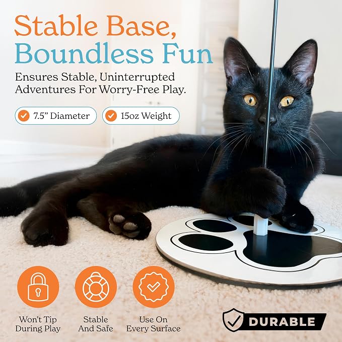 Interactive Cat Toys for Indoor Cats, Cat Toy Wand, 18 Feather Attachments | Explore four unique ways to play, Attach dual suction cups to windows, Keep your indoor cat busy for hours, - Image 3